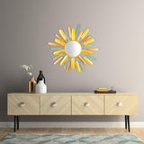 Decoratiune de perete Metal Hacakpur, Multicolor, 75x1x75 cm