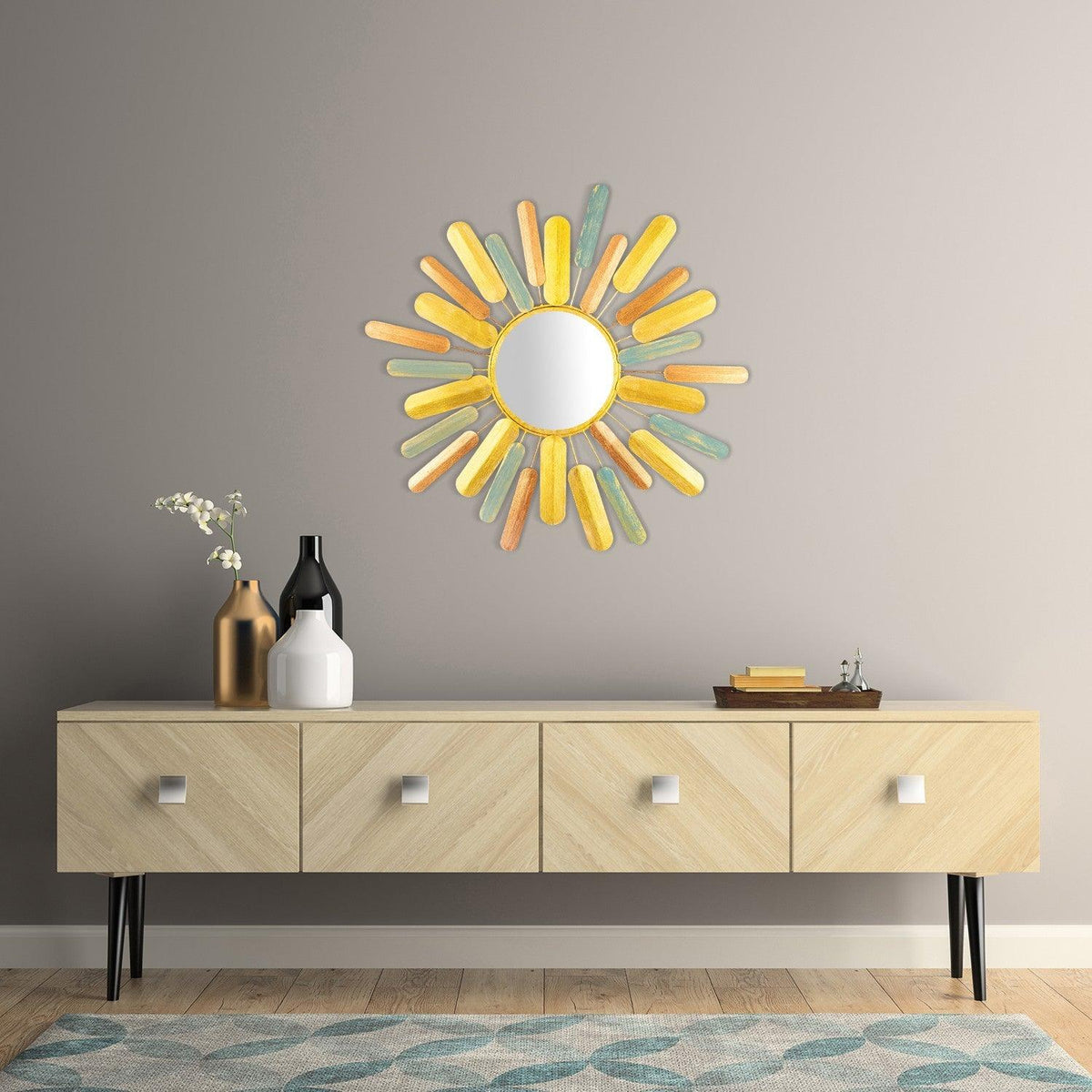 Decoratiune de perete Metal Hacakpur, Multicolor, 75x1x75 cm, SKU 891TNL1842