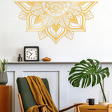 Decoratiune de perete Metal Mandala 1, Negru, 78x1x154 cm - Auriu, SKU 891TNL1879