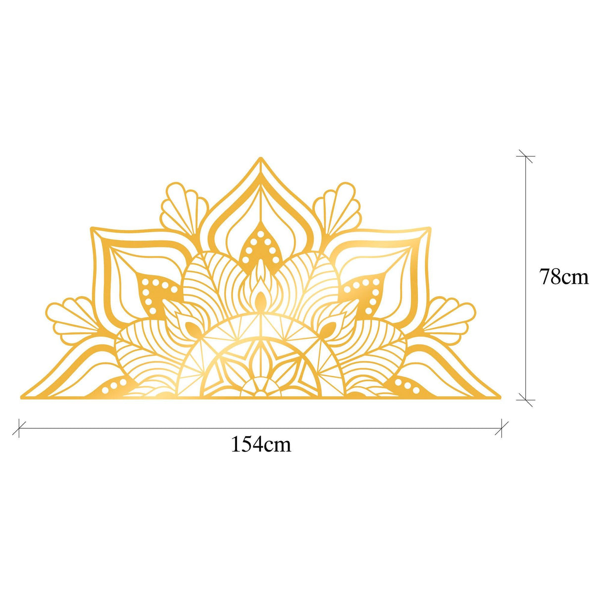 Decoratiune de perete Metal Mandala 1, Negru, 78x1x154 cm - Auriu, SKU 891TNL1879