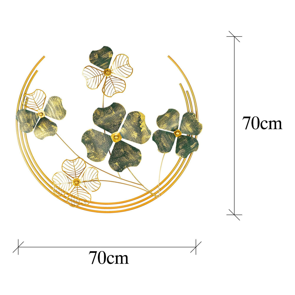 Decoratiune de perete Metal Haiyang, Verde, 70x5x70 cm