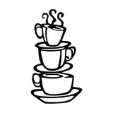 Decoratiune de perete Metal Coffee, Negru, 75x1x40 cm