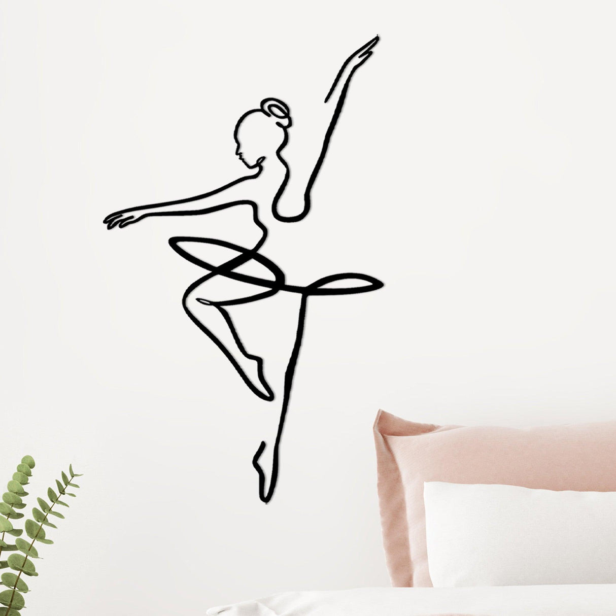 Decoratiune de perete Metal Ballerina 1, Negru, 0x42x70 cm