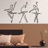Decoratiune de perete Metal Ballerina 1, Negru, 0x42x70 cm