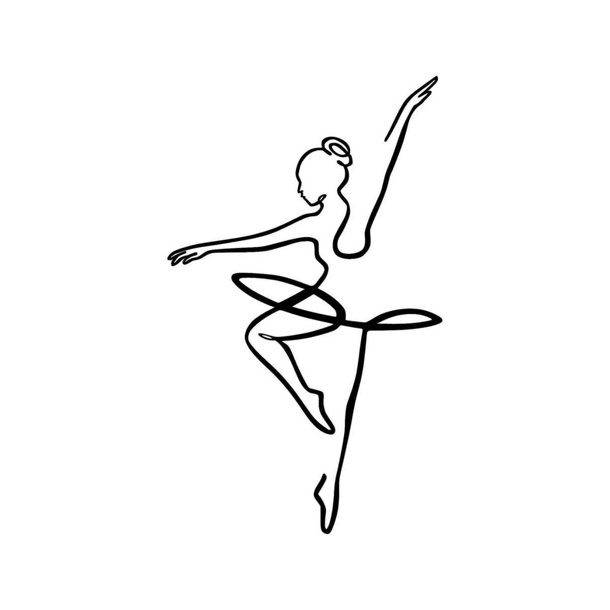Decoratiune de perete Metal Ballerina 1, Negru, 0x42x70 cm