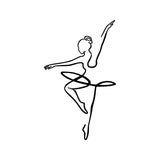 Decoratiune de perete Metal Ballerina 1, Negru, 0x42x70 cm
