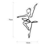 Decoratiune de perete Metal Ballerina 1, Negru, 0x42x70 cm