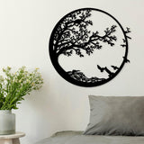 Decoratiune de perete Metal Night, Negru, 2x66x68 cm