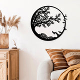 Decoratiune de perete Metal Night, Negru, 2x66x68 cm