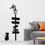 Decoratiune de perete Metal Where To Go ?, Negru, 25x1.5x39 cm