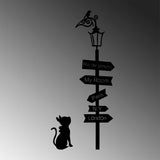 Decoratiune de perete Metal Where To Go ?, Negru, 25x1.5x39 cm