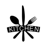Decoratiune de perete Metal Kitchen, Negru, 2x66x68 cm