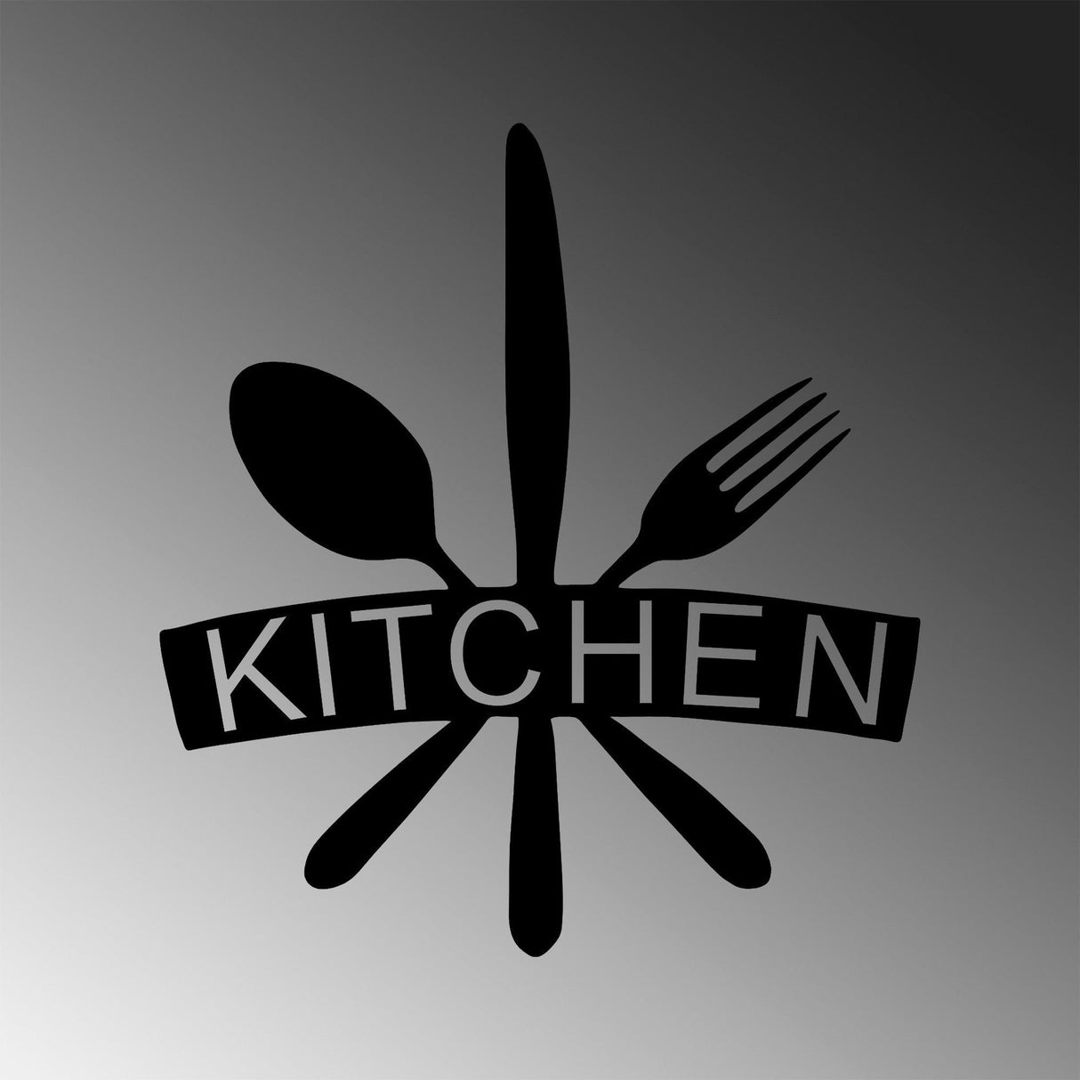 Decoratiune de perete Metal Kitchen, Negru, 2x66x68 cm