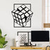 Decoratiune de perete Metal Rubik's Cube, Negru, 69x1x64 cm, SKU 891TNL2053