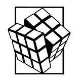 Decoratiune de perete Metal Rubik's Cube, Negru, 69x1x64 cm