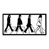 Decoratiune de perete Metal The Beatles, Negru, 39x1x80 cm