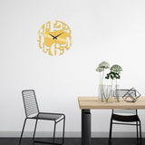 Ceas de perete Metal Wall Clock 1, Auriu, 48x48x0 cm