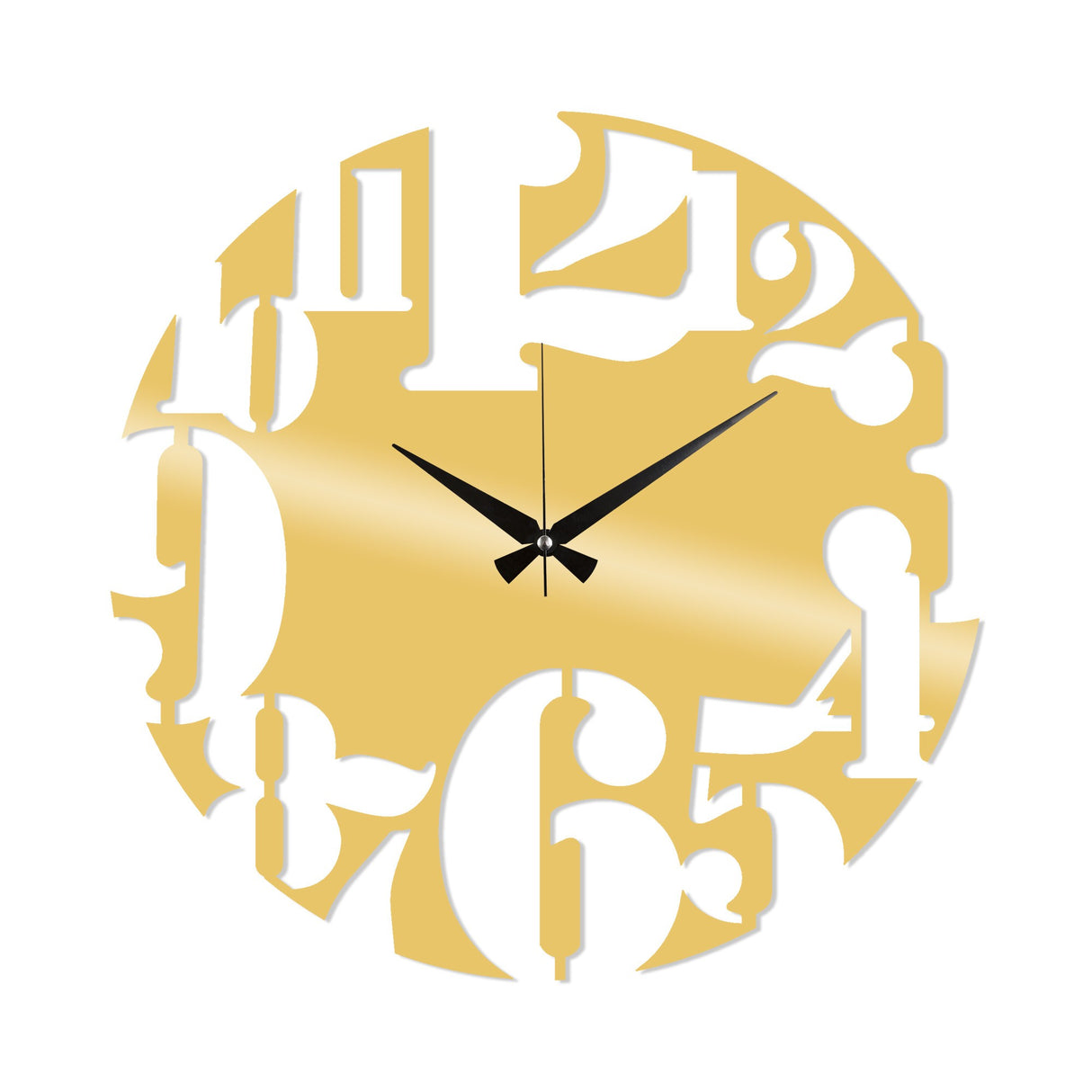 Ceas de perete Metal Wall Clock 1, Auriu, 48x48x0 cm