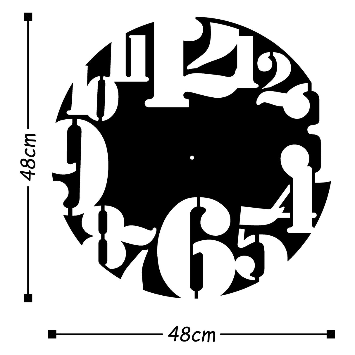Ceas de perete Metal Wall Clock 1, Auriu, 48x48x0 cm