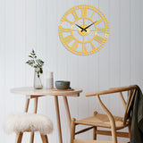 Ceas de perete Metal Wall Clock 10, Auriu, 48x48x0 cm
