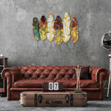 Decoratiune de perete Metal Leaves v11, Multicolor, 88x1x107 cm