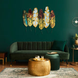 Decoratiune de perete Metal Leaves v11, Multicolor, 88x1x107 cm