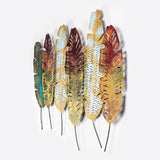 Decoratiune de perete Metal Leaves v11, Multicolor, 88x1x107 cm