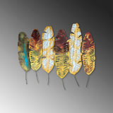 Decoratiune de perete Metal Leaves v11, Multicolor, 88x1x107 cm