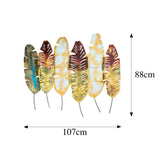 Decoratiune de perete Metal Leaves v11, Multicolor, 88x1x107 cm