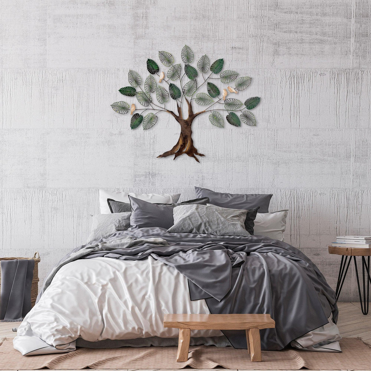 Decoratiune de perete Metal Alder, Multicolor, 92x1x117 cm