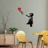 Decoratiune de perete Metal Banksy - 13, Negru, 85x1x105 cm
