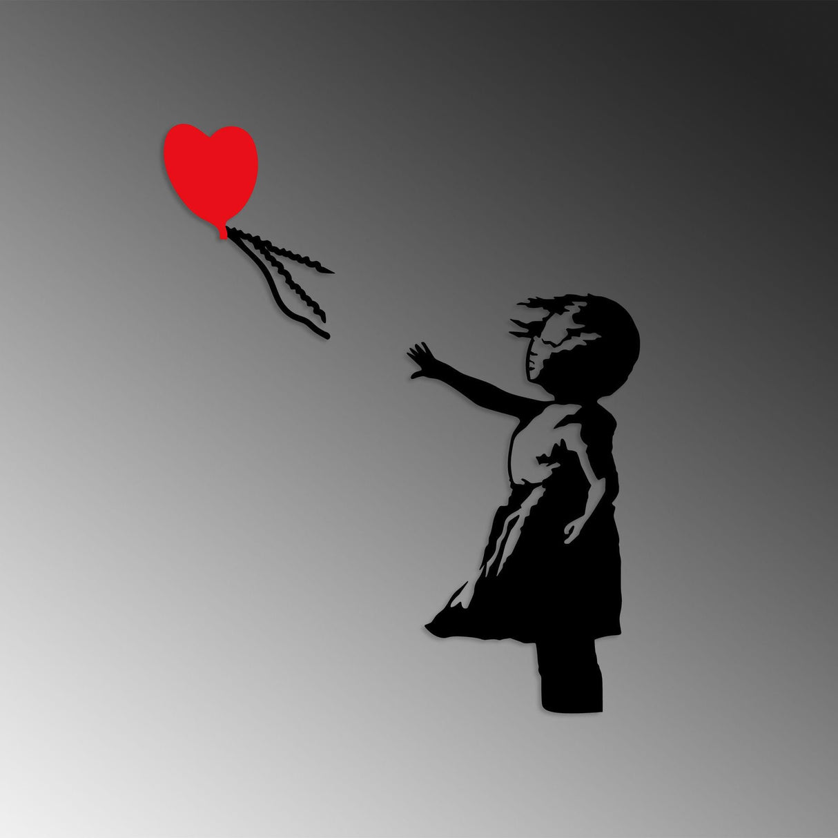 Decoratiune de perete Metal Banksy - 13, Negru, 85x1x105 cm