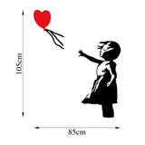 Decoratiune de perete Metal Banksy - 13, Negru, 85x1x105 cm