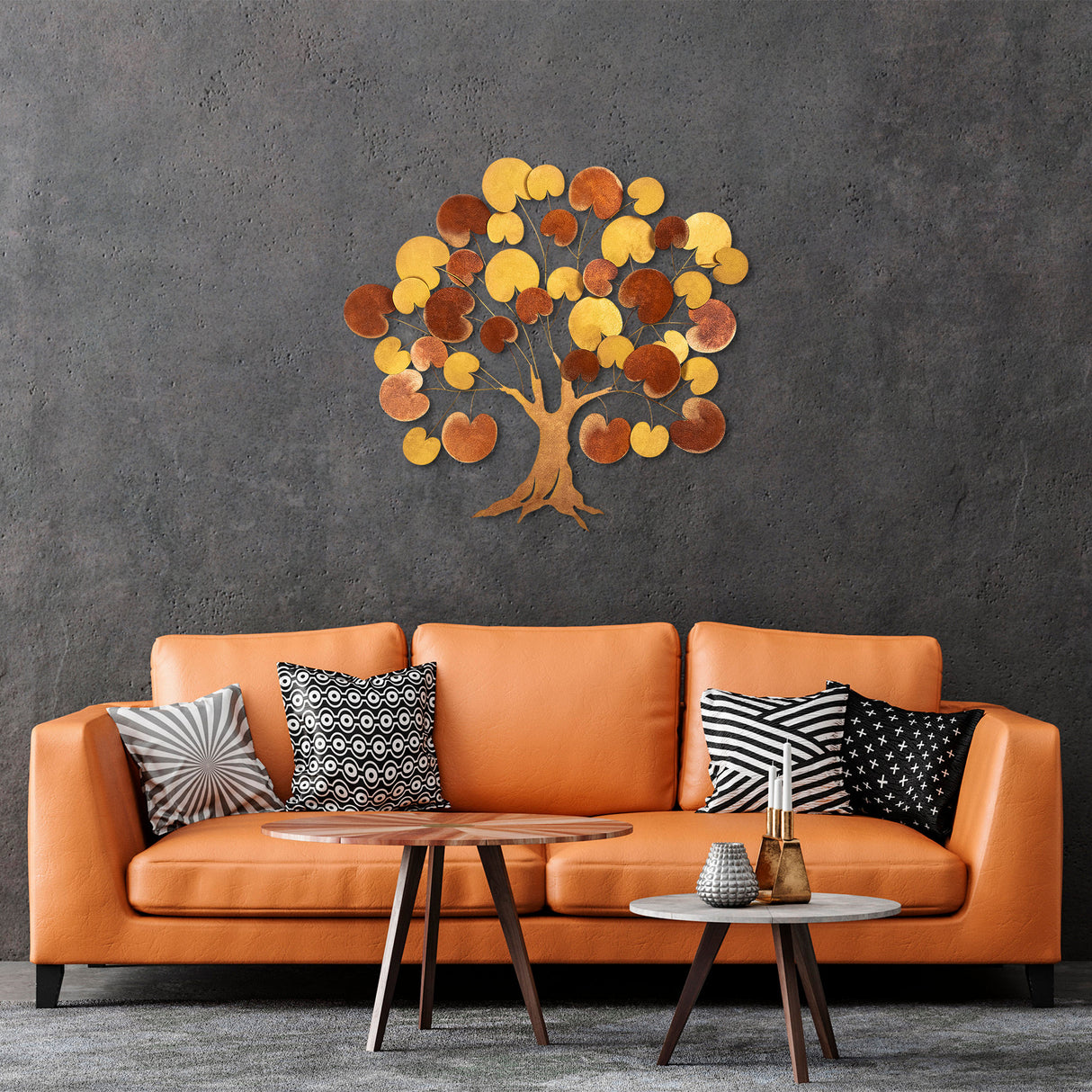 Decorațiune de perete din metal Lime Hazel 2, Multicolor, 115x105x0 cm