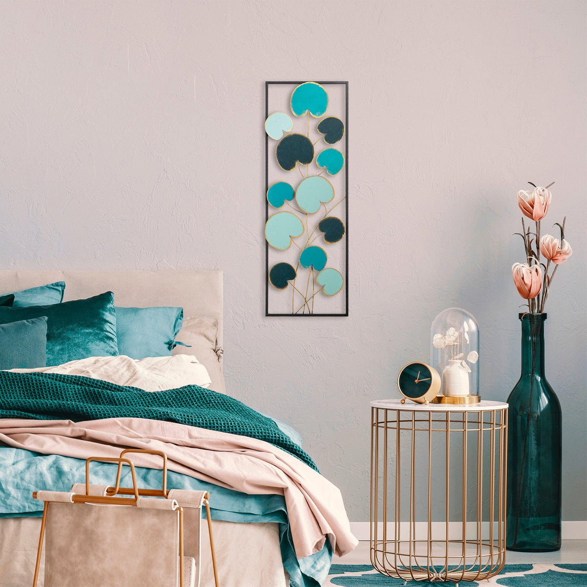 Decoratiune de perete Metal Catalpa, Multicolor, 90x1x32 cm, SKU 891TNL2307