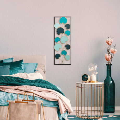 Decoratiune de perete Metal Catalpa, Multicolor, 90x1x32 cm