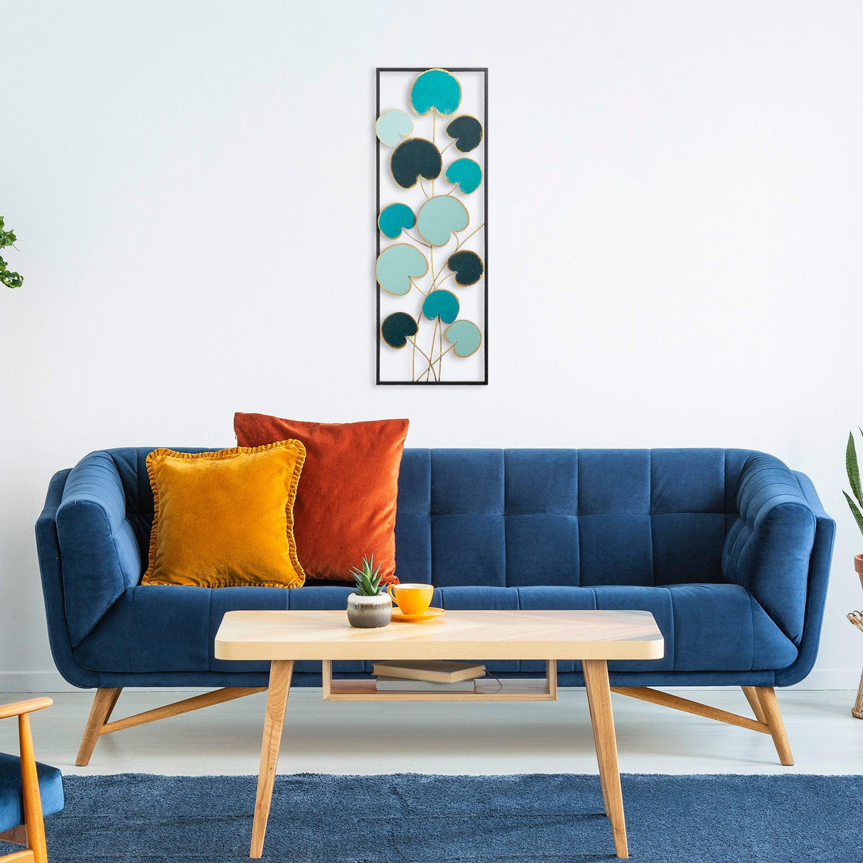 Decoratiune de perete Metal Catalpa, Multicolor, 90x1x32 cm