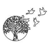 Decoratiune de perete Metal Tree And Birds_3, Negru, 56x1x61 cm - Negru, SKU 891TNL2353
