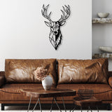 Accesoriu metal decorativ de perete Red Deer 2, Negru, 42x70x0.15 cm