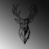 Accesoriu metal decorativ de perete Red Deer 2, Negru, 42x70x0.15 cm
