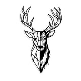 Accesoriu metal decorativ de perete Red Deer 2, Negru, 42x70x0.15 cm