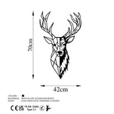 Accesoriu metal decorativ de perete Red Deer 2, Negru, 42x70x0.15 cm