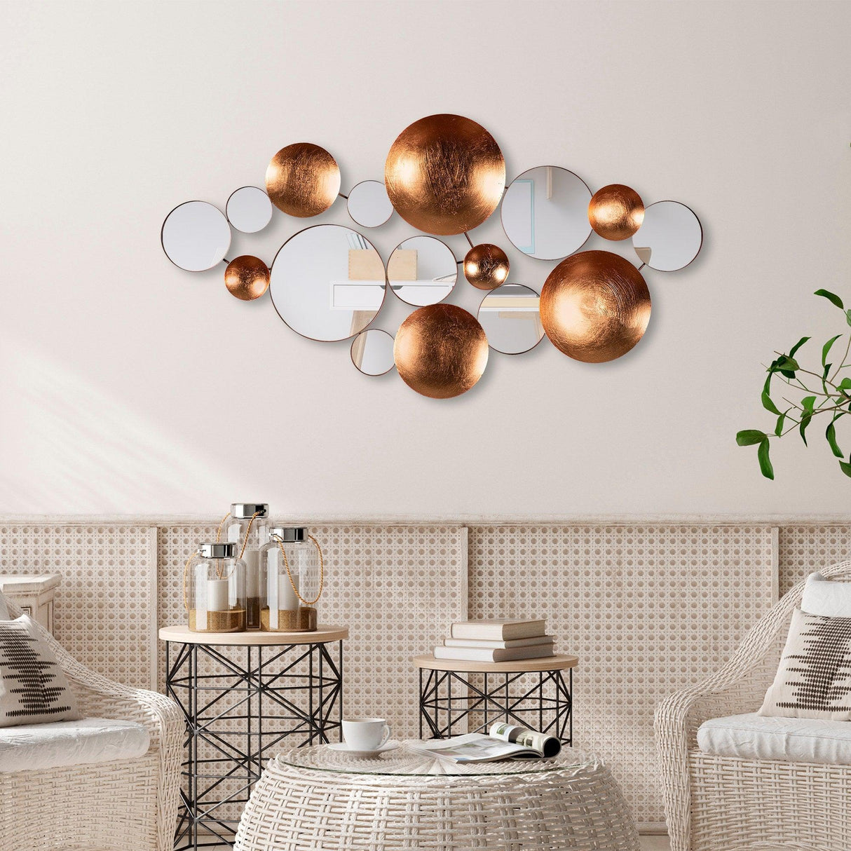 Decoratiune de perete Metal Infinity-round, Multicolor, 116x4x60 cm