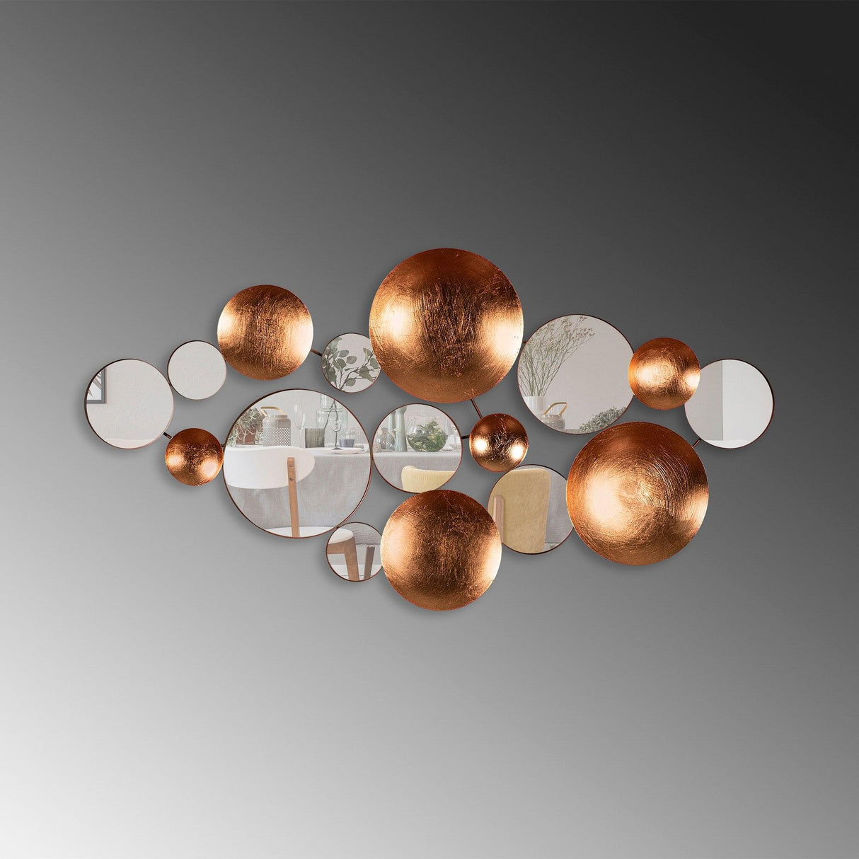 Decoratiune de perete Metal Infinity-round, Multicolor, 116x4x60 cm