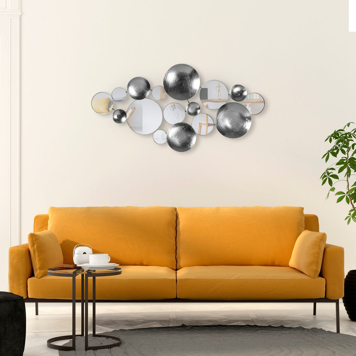Decorațiune de perete din metal Infinity - 3, Multicolor, 116x4x60 cm