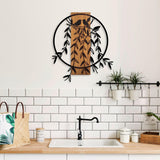 Decoratiune de perete lemn Bird Nest - 1, Nuc, 56x1x56 cm