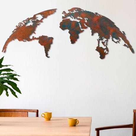 Decorațiune de perete din metal World Map Medium - 2, Multicolor