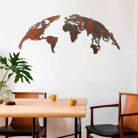 Decorațiune de perete din metal World Map Medium - 2, Multicolor