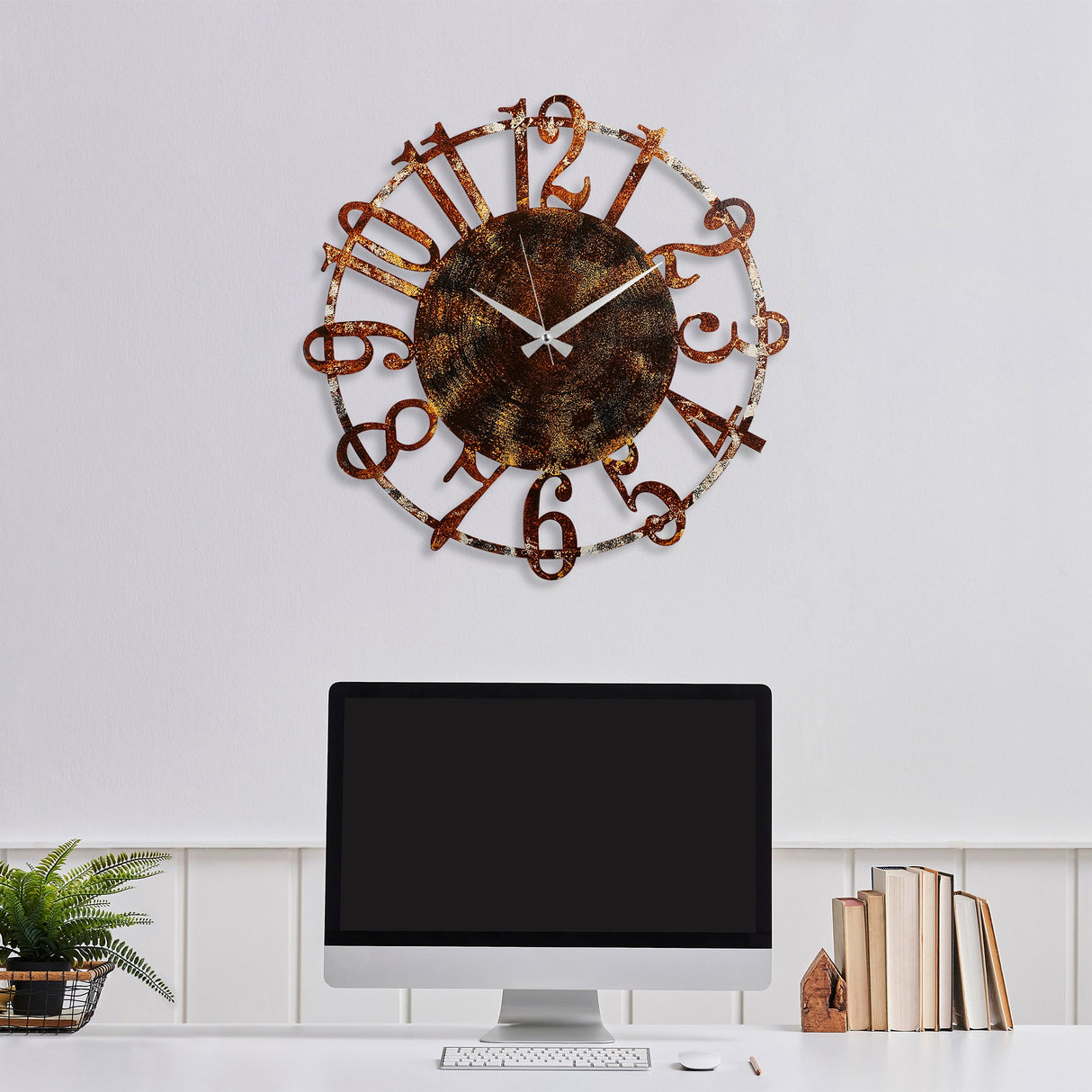 Ceas de perete Metal Wall Clock 15 - 2, Multicolor, Ø48 cm