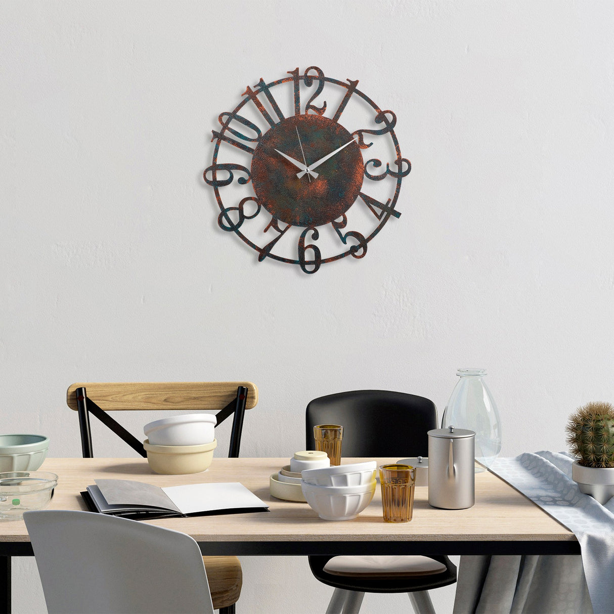 Ceas de perete Metal Wall Clock 15 - 3, Multicolor, Ø48 cm